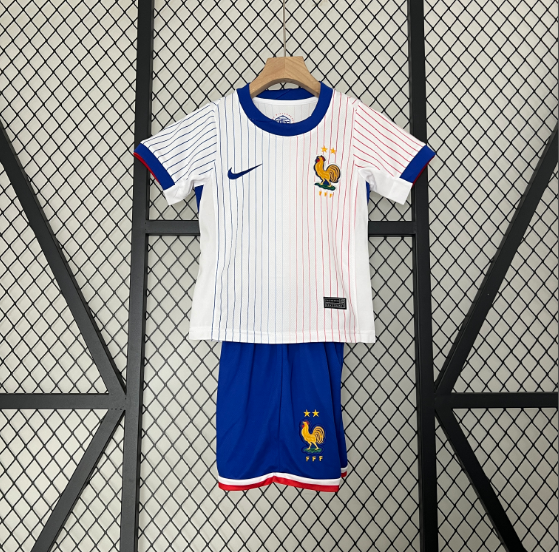 2024 France Away Kids Kit Football Jersey Thai Quality