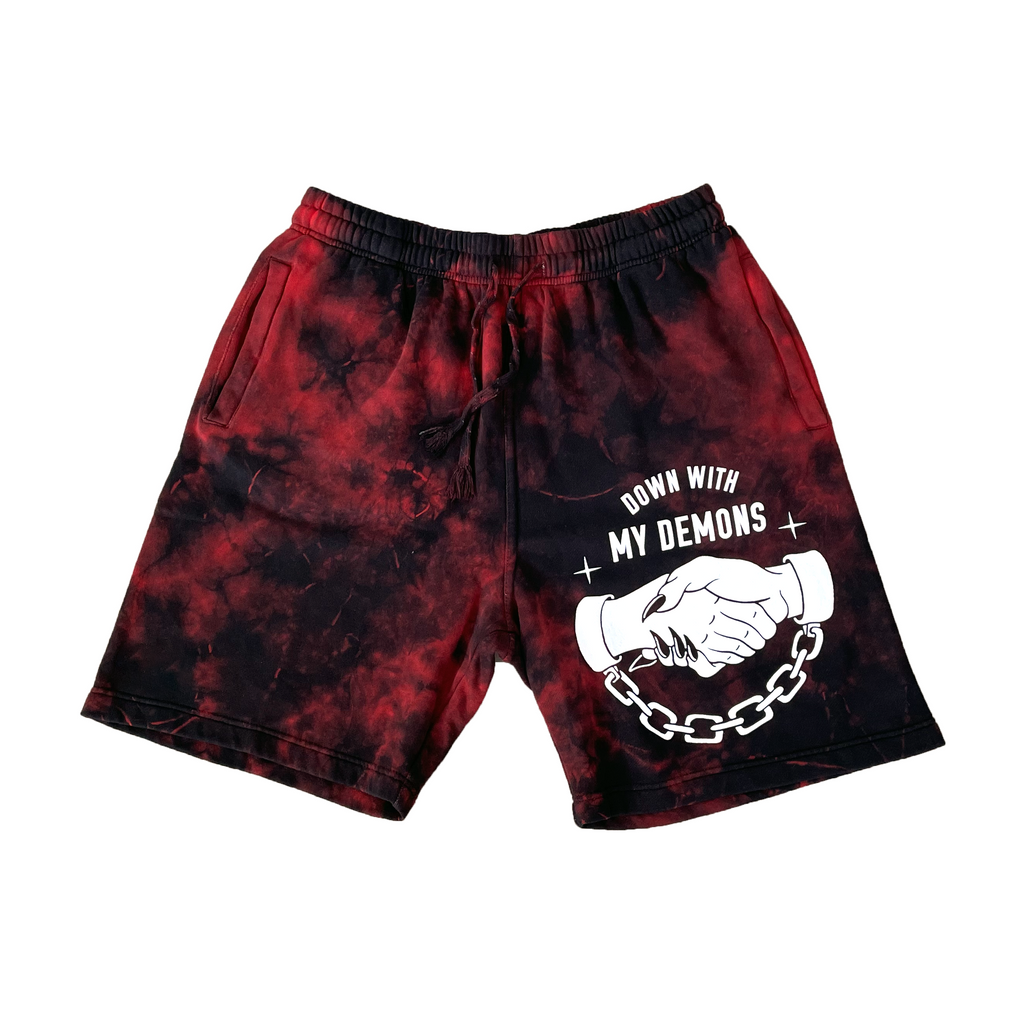 Down With My Demons Elastic-waistband Sports Shorts