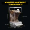 Mangeoire &agrave; oiseaux transparente automatique sans d&eacute;versement pour perruches