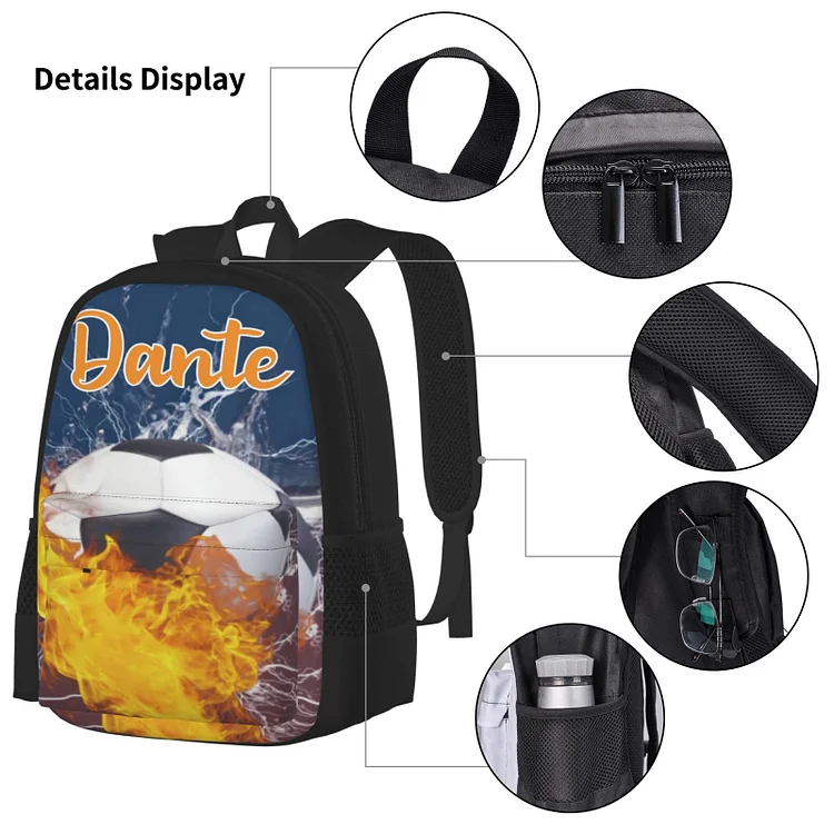 Personalized Soccer Kids School Backpack Set|S27