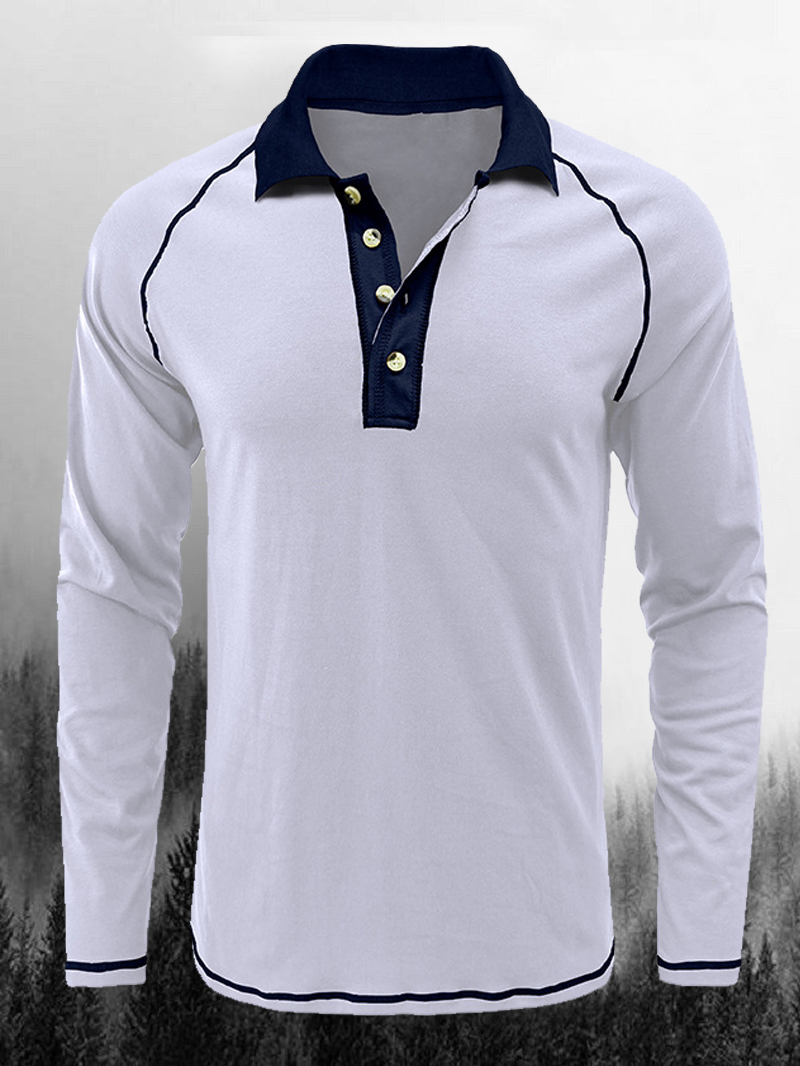 Casual Men's Long-Sleeved Polo Shirt