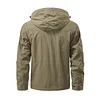 💥 2025 Hot Sale! Men's Outdoor Tactical Jacket with Multiple Pockets, Stand-up Collar and Zippered Hood - Windproof and Cold-resistant for Hiking, Camping, and Fishing