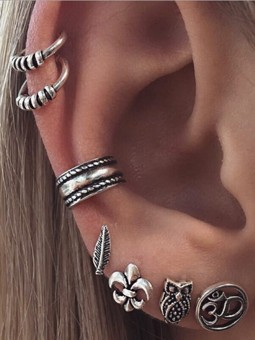 Bohemian vintage seven-piece earrings