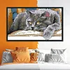 (Small Size)Black Cat - 14CT Stamped Cross Stitch - 28*16cm