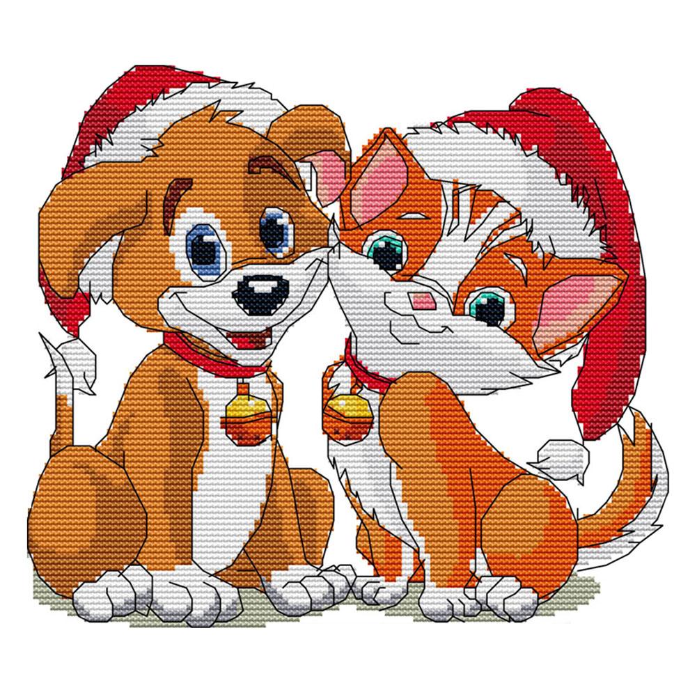 

Christmas Together - 14CT Stamped Cross Stitch - 28*26cm, 501 Original