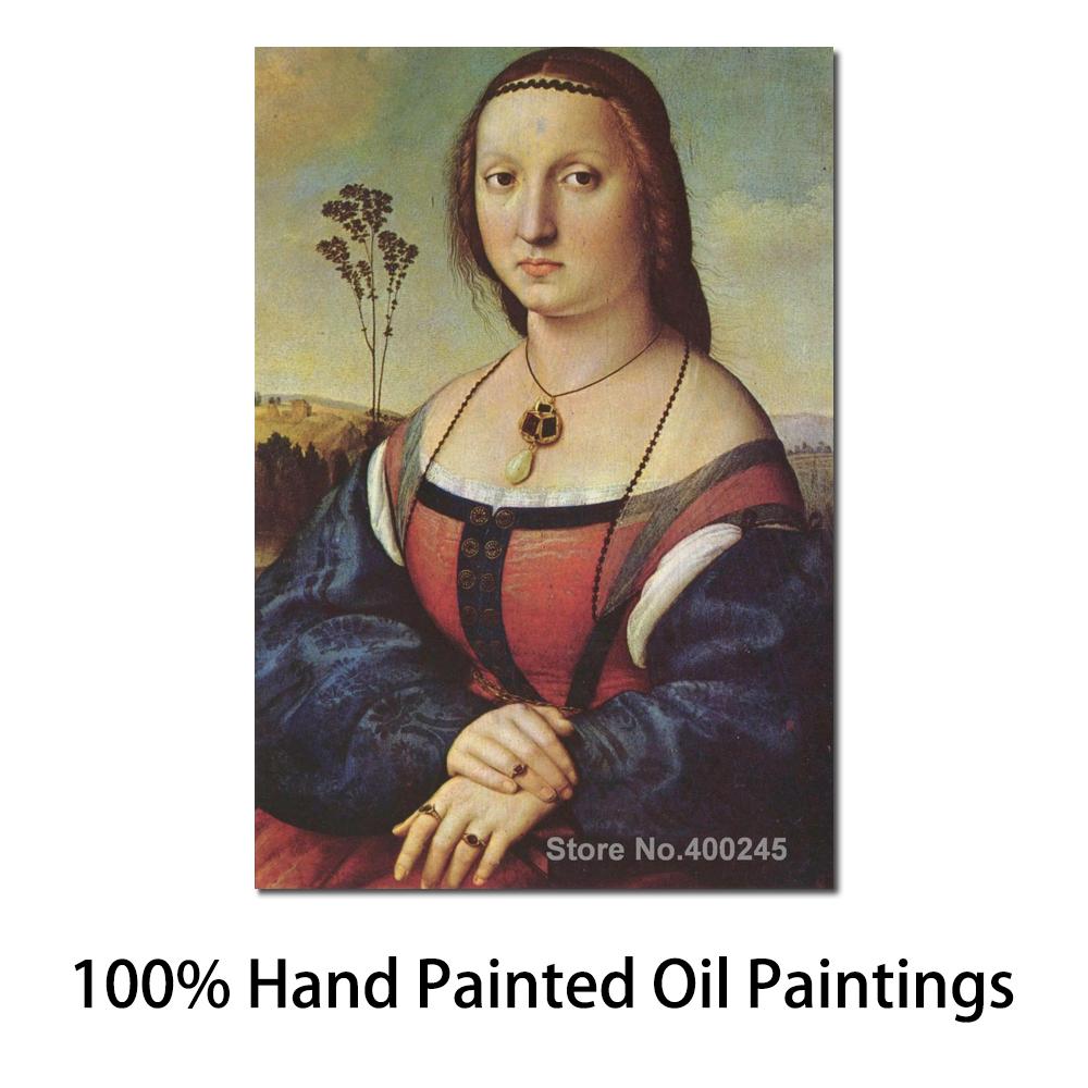 Modern Portrait Photo to Canvas Portrait of Maddalena Doni by Raphael Sanzio High Quality Handmade