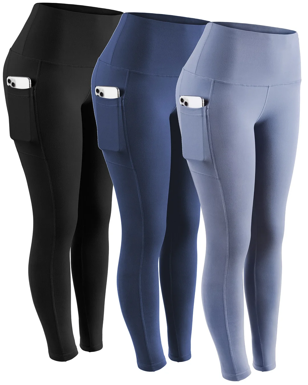 ATHVOTAR Middle Waist Leggings With Pocket Elastic Women Leisure Type Push Up Leggings Women Gym Hip Fitness Pants