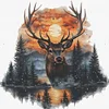 Sunset Deer-11CT Stamped/Counted Cross Stitch 40*40cm/15.75*15.75in tapestrymarket