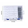 64 Double Buckle Large Clear Bead Organizer Box with Compartments Plastic Storage Boxes Set with Stickers Multifunctional Diamond Painting Storage Containers for Diamonds Seeds Beads Nail Rhinestones