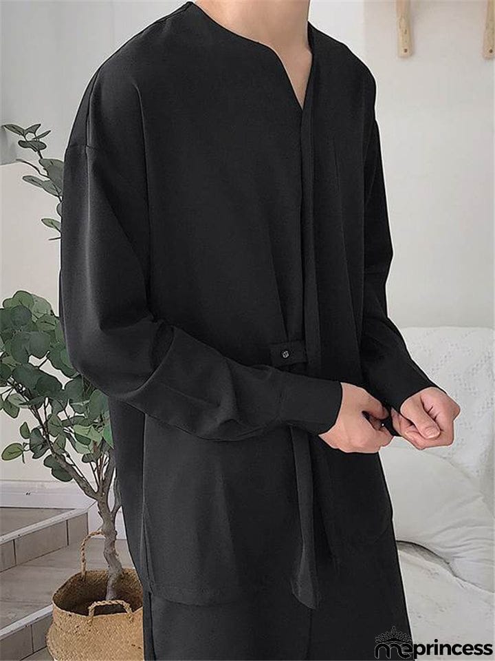 Solid Color Loose Long Sleeve Shirts