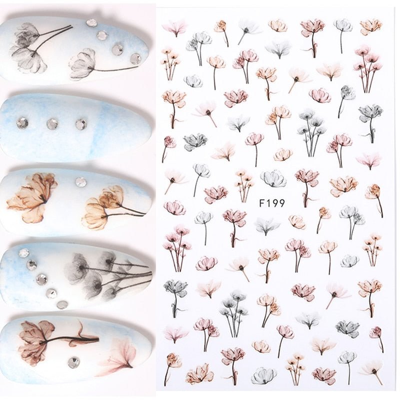 1 Sheet Alphabet Love Shaped  Pattern 3D Nail Stickers Slider Valentine's Day Decals Foil For DIY Love Nail Art Decorarion