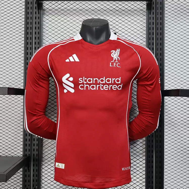 Player 25-26 Liverpool Home Long Sleeve Football Jersey