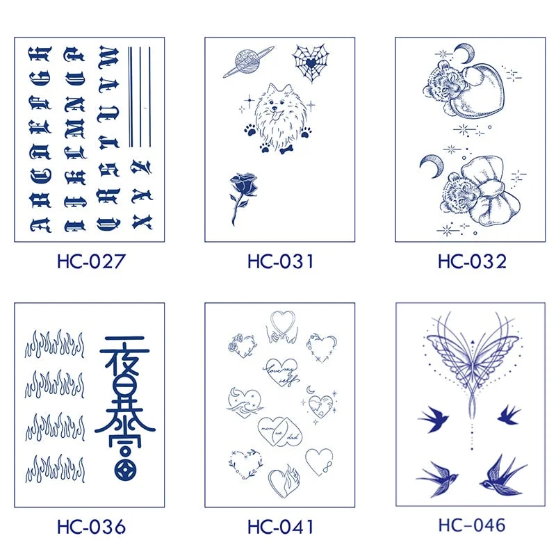 Flower Butterfly Animal Art Festival Comic Text Waterproof Full Body Arm Natural Temporary Tattoo For Men and Women