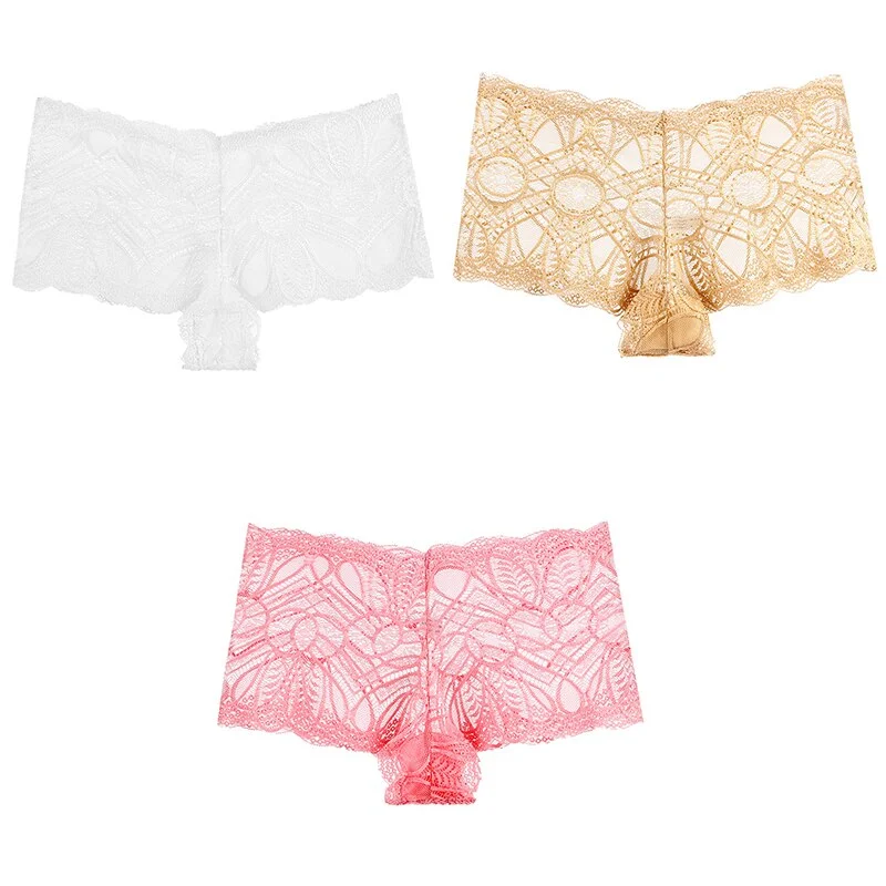 Billionm Sexy Lace Panties Underwear High Waist Woman Comfortable Boxer Female Intimates Transparent Panty Nylon Underpants