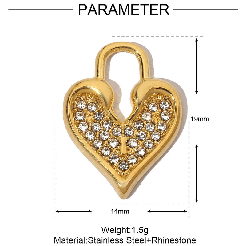 3 PCS/Package Titanium Steel Letter Heart Shape Pendant Jewelry Accessories