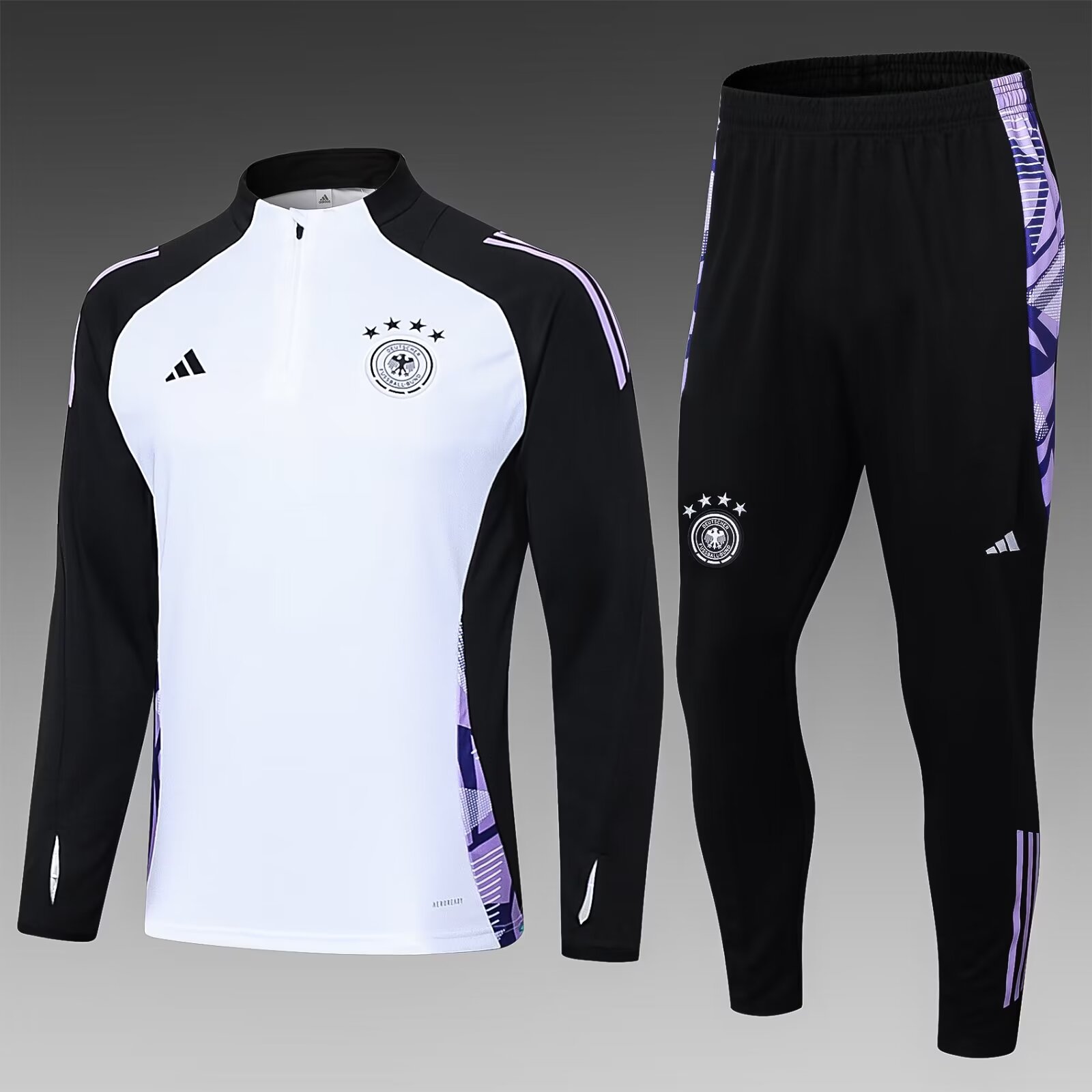 2024/2025 Germany Half-Pull Training Suit White Football Shirt 1:1 Thai Quality