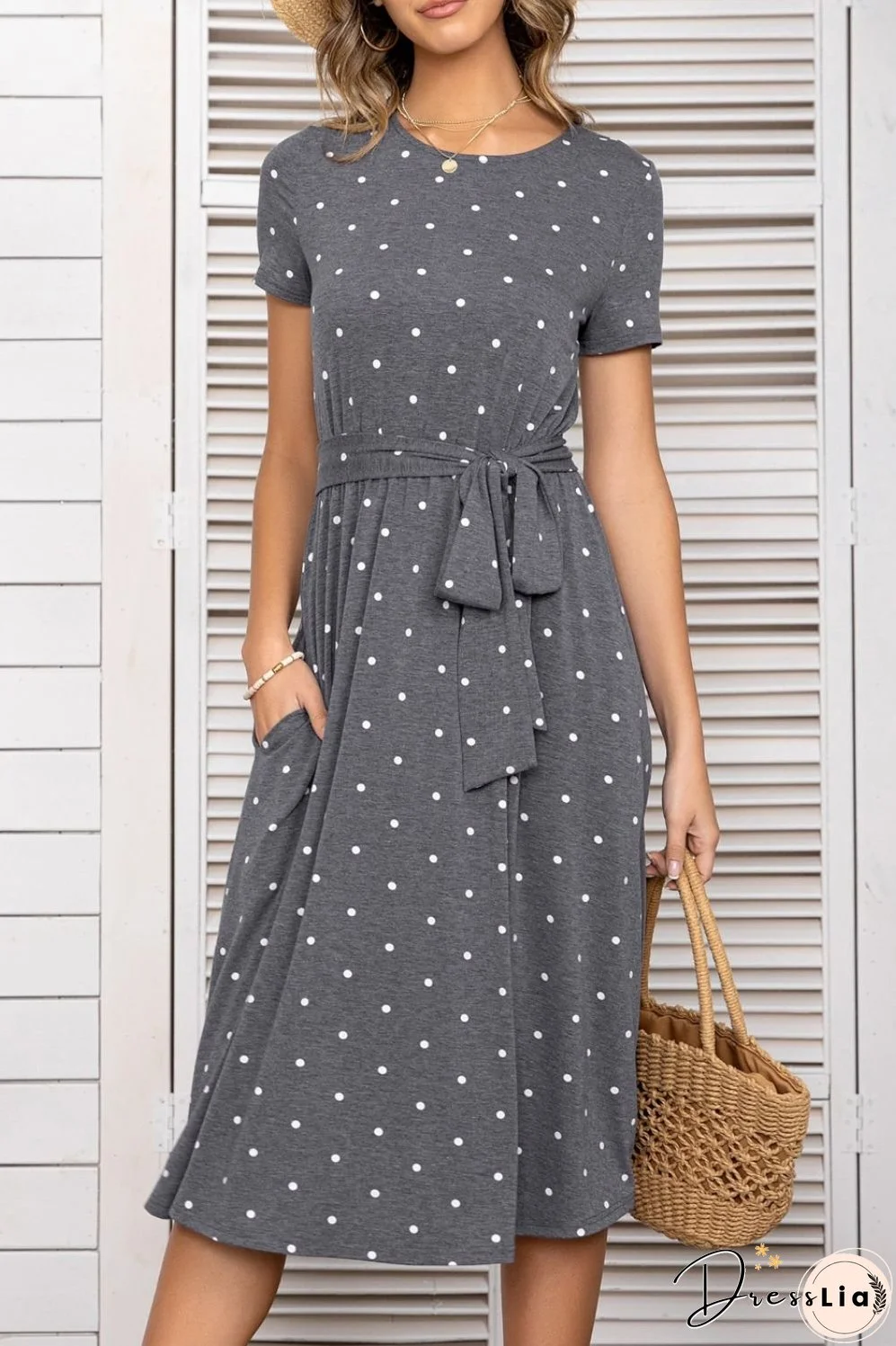 Belted Tee Dress With Pockets