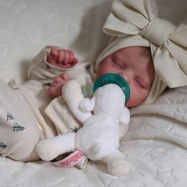 Eyes can Opened & Closed-Super Lovely 17'' Lifelike Realistic Girl Doll Named Caroline Newborn Reborn Baby Doll,With Pacifier and Bottle