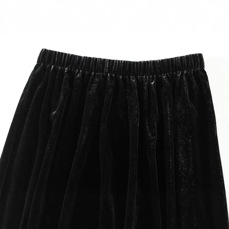 Nigikala Nigikala Folded Skirt Dress 2025 Autumn And Winter New Black High-Waist Temperament 100 Folded Half Skirt 6653