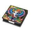 Elephants PU Diamond Painting Notecard Box 5D DIY Diamond Art Note Box