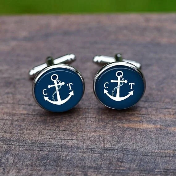 Personality Anchor and Rudder Cufflinks Occident Fashion Men and Women's French Shirt Cuff Buttons Party Banquet Accessories