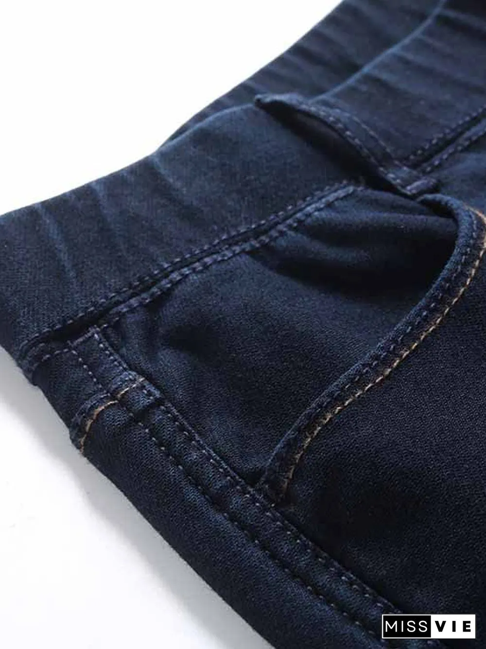 Tight Casual High Elasticity Fleece Thermal Jeans