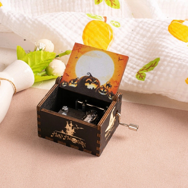 Halloween Vintage Style Pumpkin Letter Cat Wood