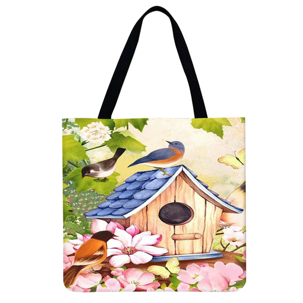 Linen Tote Bag - Flowers