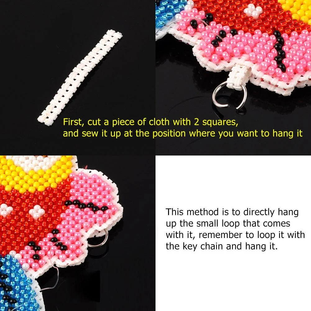 Stamped Beads Cross Stitch Keychain - Star