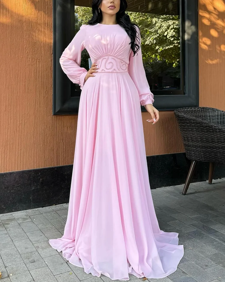 Women's Round Neck Long Sleeve Dress