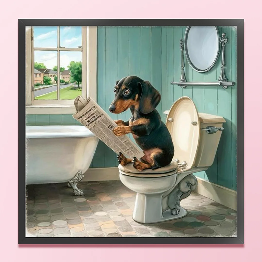 Dachshund Full 11CT DIY Stamped Cross Stitch Kits 40x40cm for Adults Home Decor