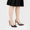 Women's 90mm Middle Heels Pointy Toe Red Bottom Pumps Gradient Color Patent