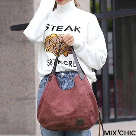 Three Layer Tote Bag Casual Handbag Shoulder Bag