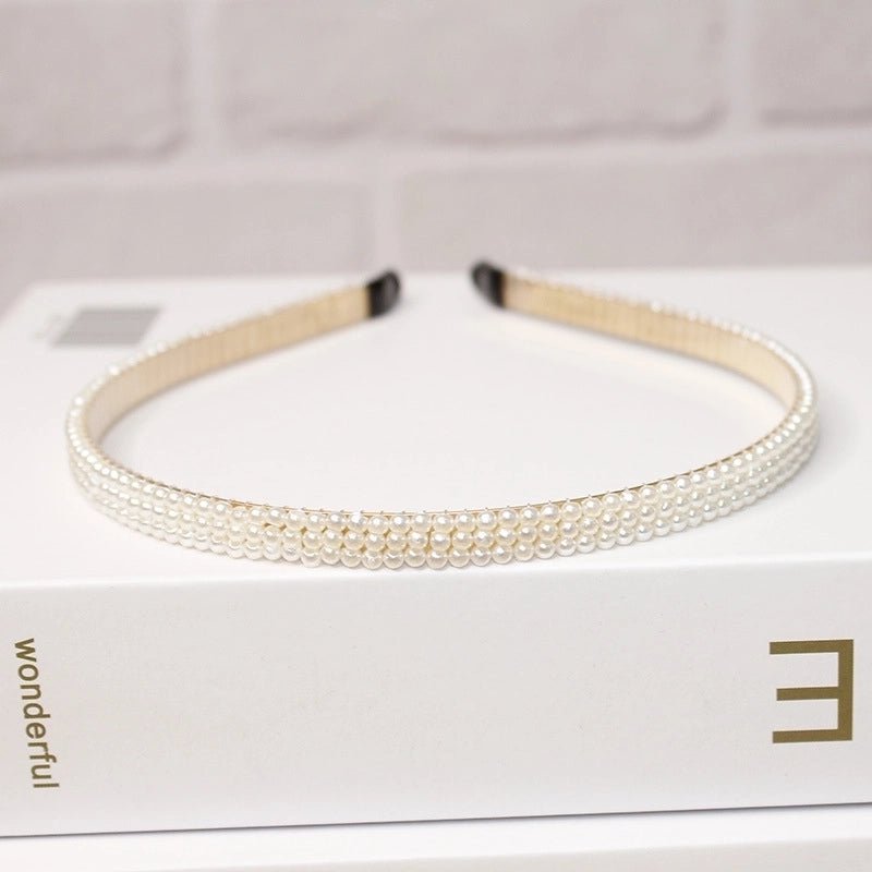 New Pearl Headband Women Korean Internet Celebrity Headband Hair Clip Women’s Simple Elegant Pressed Hair Clip Headwear
