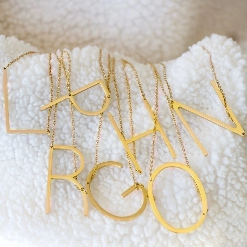 Stainless Steel Fashion Plating Letter Necklace