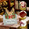 6Pcs DIY Pearl Diamond Painting Christmas Cards, 3D Greeting Card Craft Kits with Resin Pearls, Handmade Holiday Cards for Adults, Christmas Gifts & Decorations