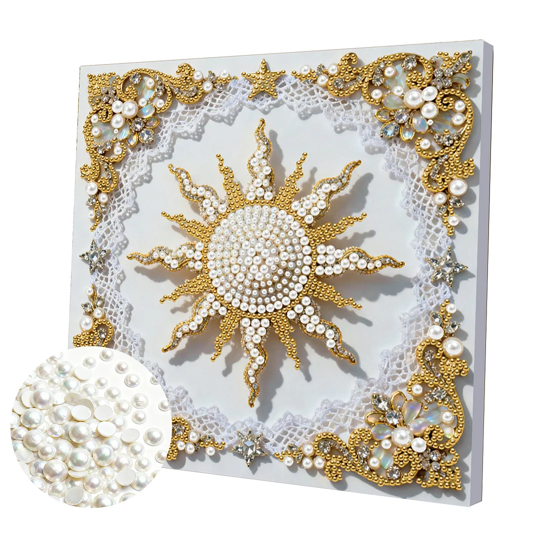 Shining Pearls DIY Pearl Diamond Art Kit for Adults Home Decor 25x25cm With Frame