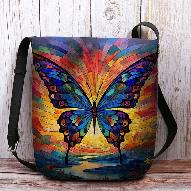 Style & Comfort for Mature Women Women's Butterfly Print Crossbody Bags Shoulder Bags