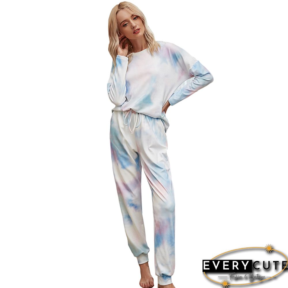 Light Purple Ombre Long Sleeve Sweatshirt Pant Set