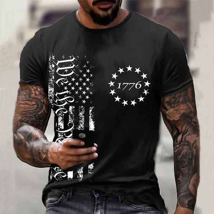 Men's Independence Day We The People Print Sports Top