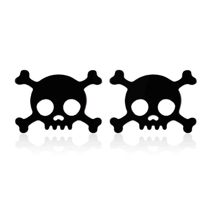 Halloween Minimalist Skull Stainless Steel No Inlaid Ear Studs