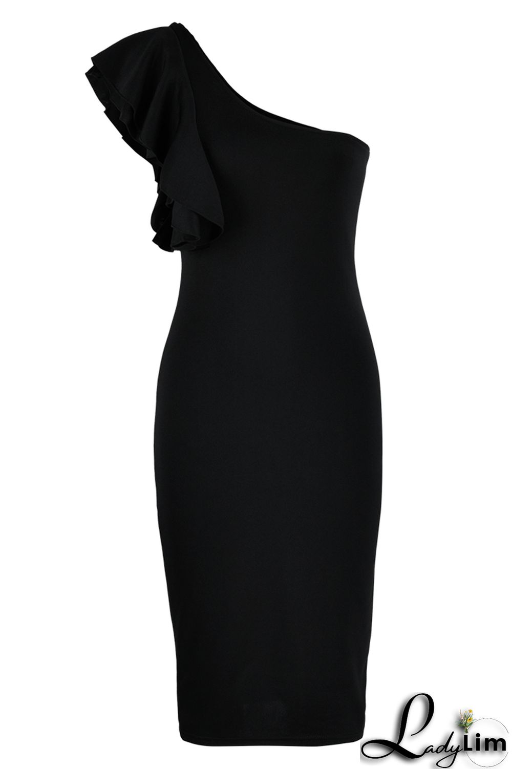 Yellow Fashion Sexy Solid Patchwork Backless One Shoulder Evening Dress