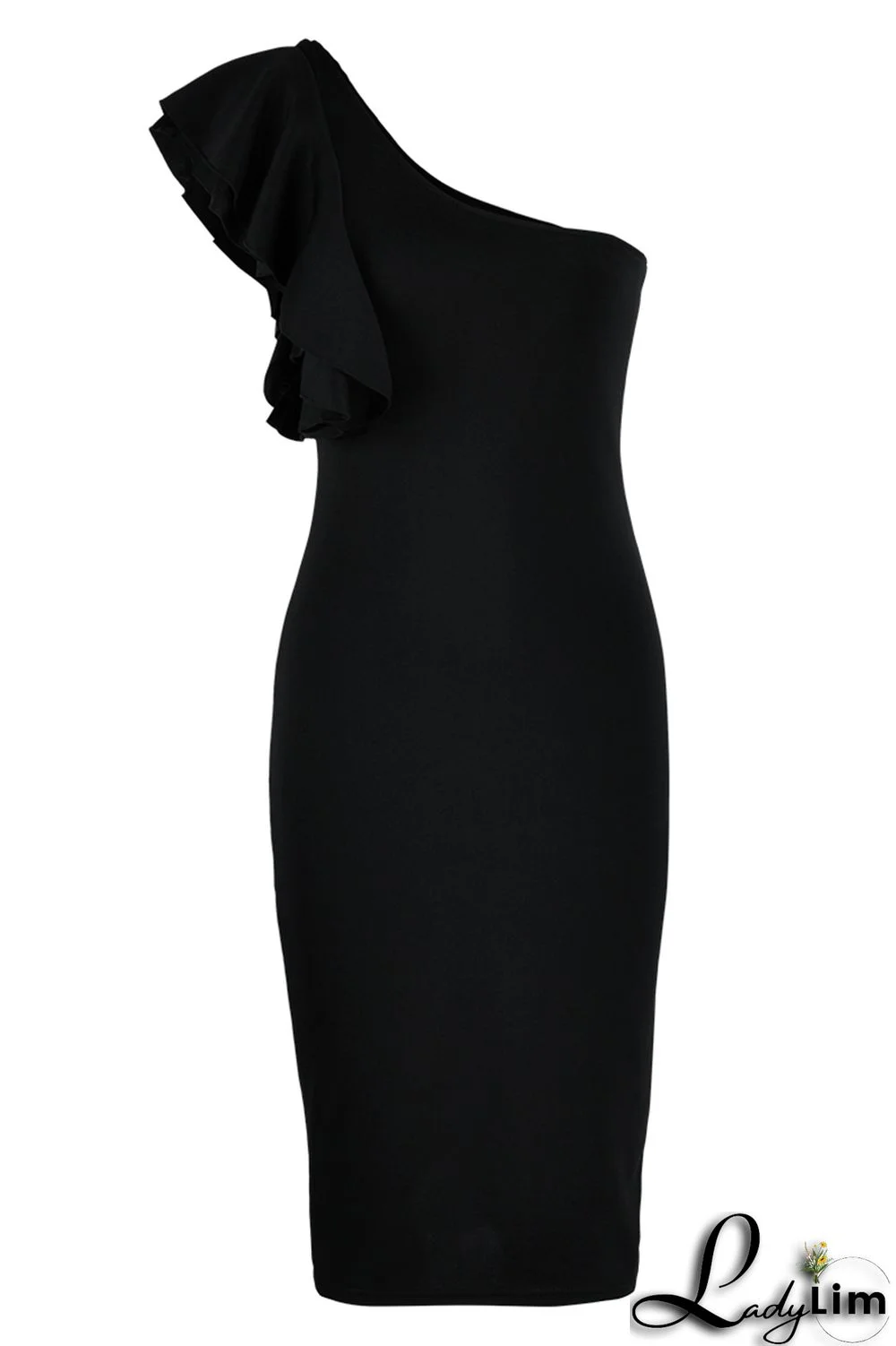 Yellow Fashion Sexy Solid Patchwork Backless One Shoulder Evening Dress