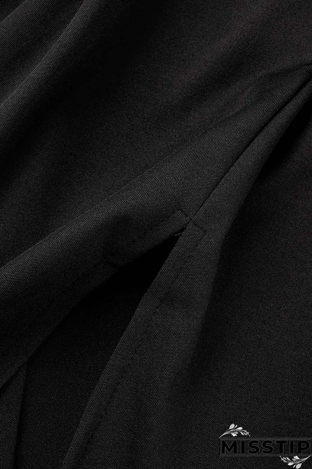 Black Casual Solid Hollowed Out Patchwork V Neck Short Sleeve Dress