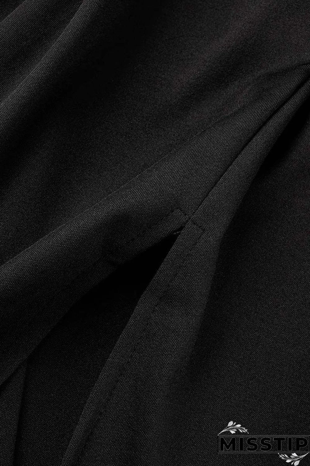 Black Casual Solid Hollowed Out Patchwork V Neck Short Sleeve Dress