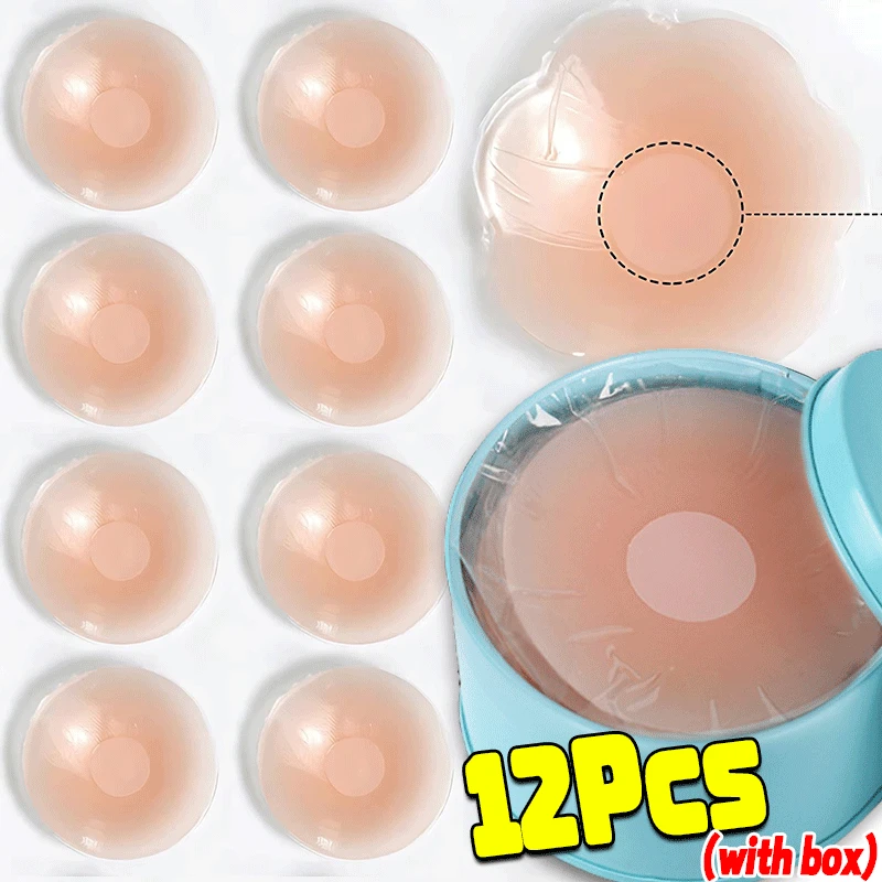 Bayuyun 2-24PCS Invisible Self Adhesive Chest Paste Reusable Sticker Breast Petal Strapless Lift Up Bra Pad Silicone Petal Nipple Cover