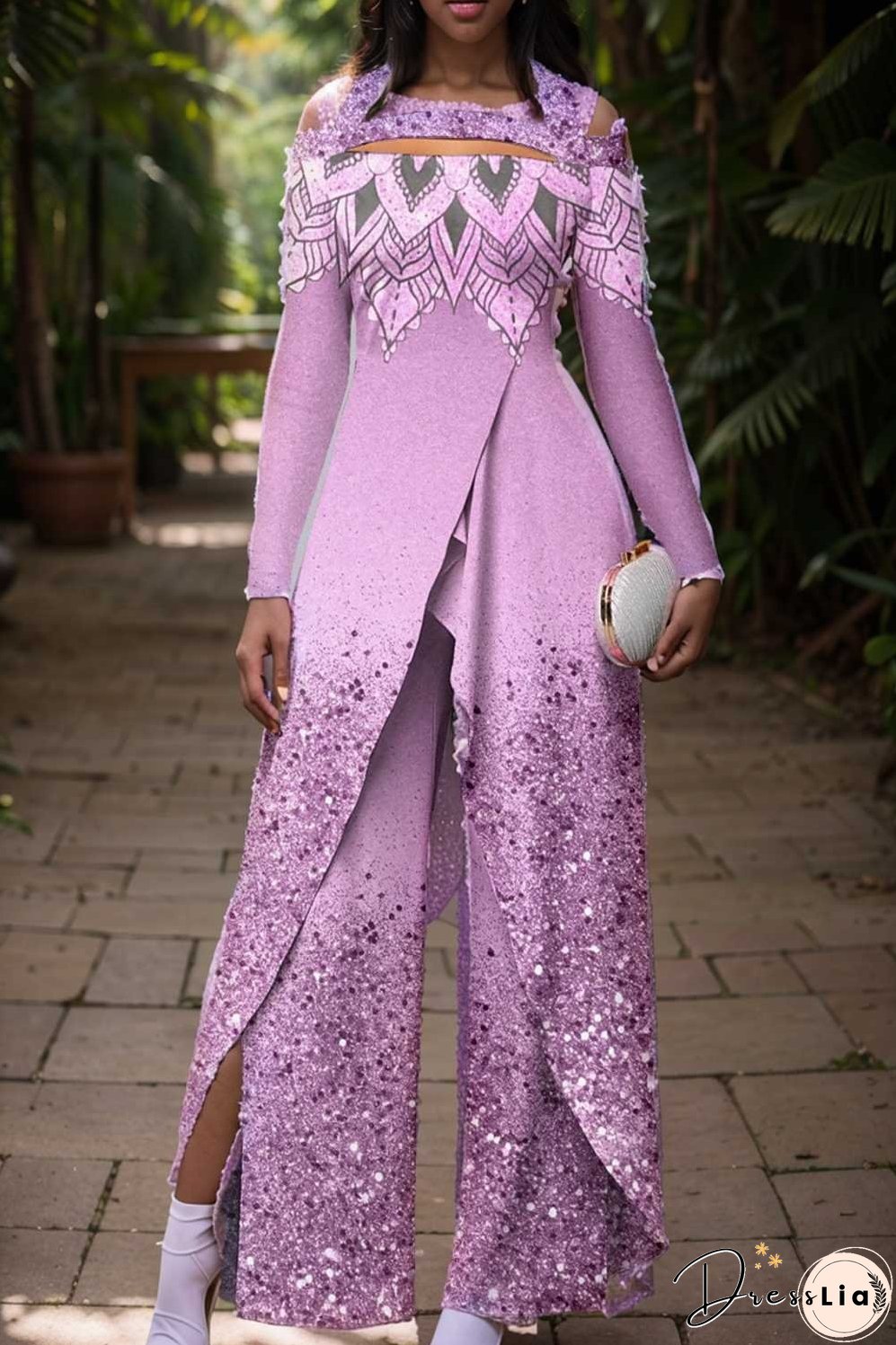 elegant gradient print off shoulder women s jumpsuit