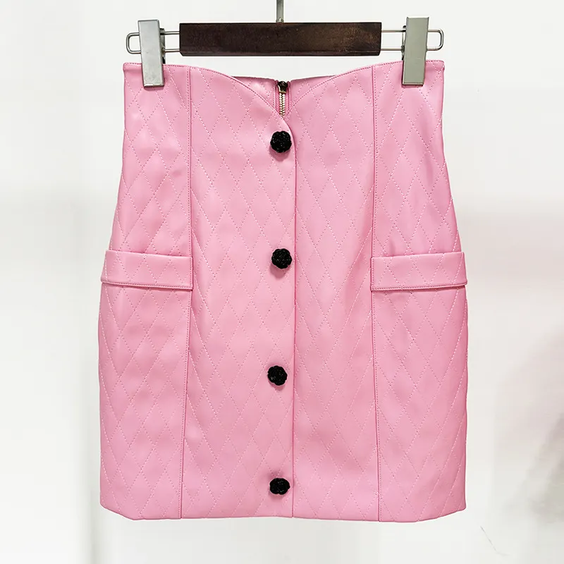 Nigikala Nigikala New Star Fashion Flowers Decorated Rose Buckle Ling Leather Short Jacket Jacket