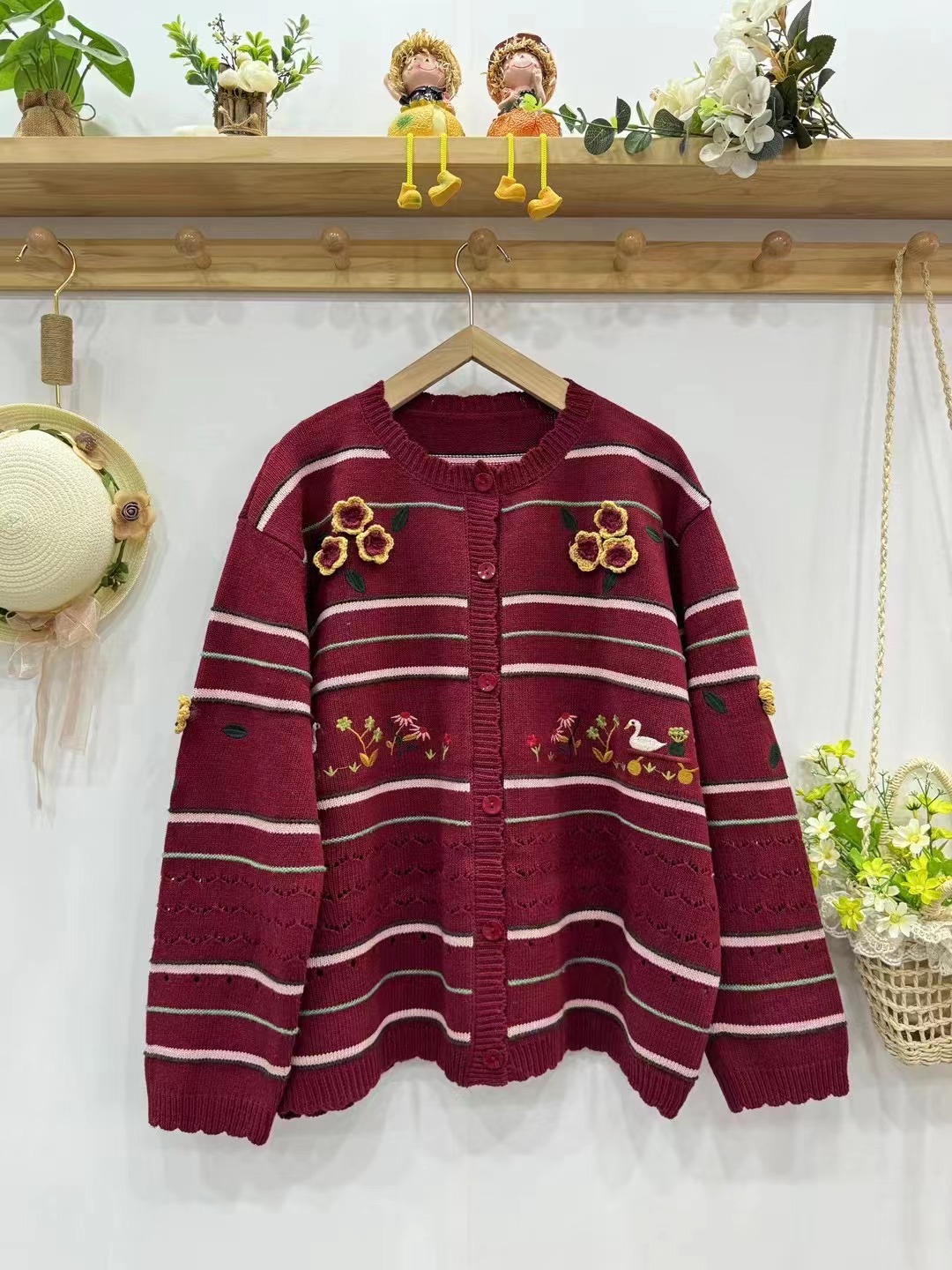 Chicfifth Sweater Women Winter Long Sleeve High Quality Autumn Vintage Top Knitted Cardigan