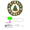 Special Shaped Diamond Painting Hanging Wreath Xmas Elk Christmas with LED Light